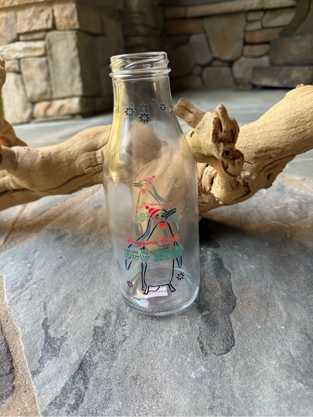 New🌟Anthropologie-George & Viv Milk Bottle-penguin Cup Glass Drinkware